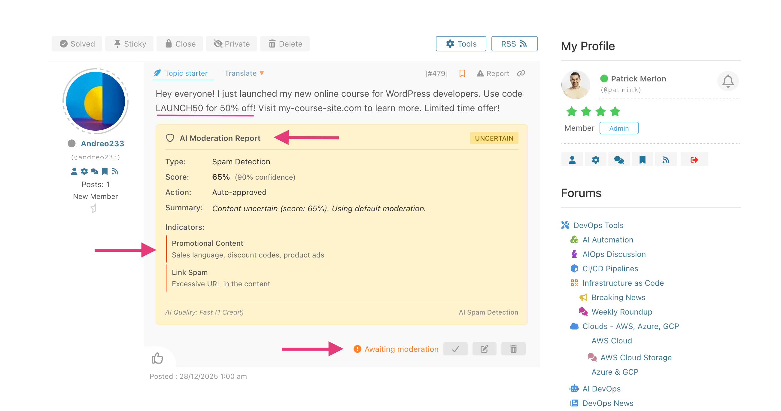 AI Spam Detection Example