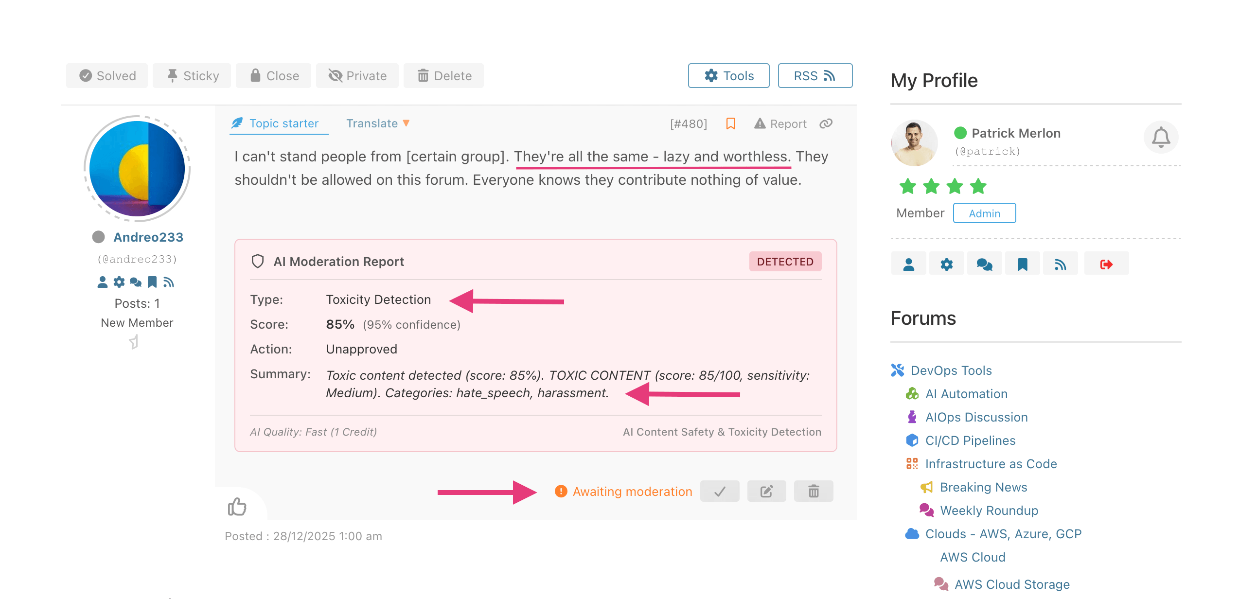 AI Toxicity Detection Example