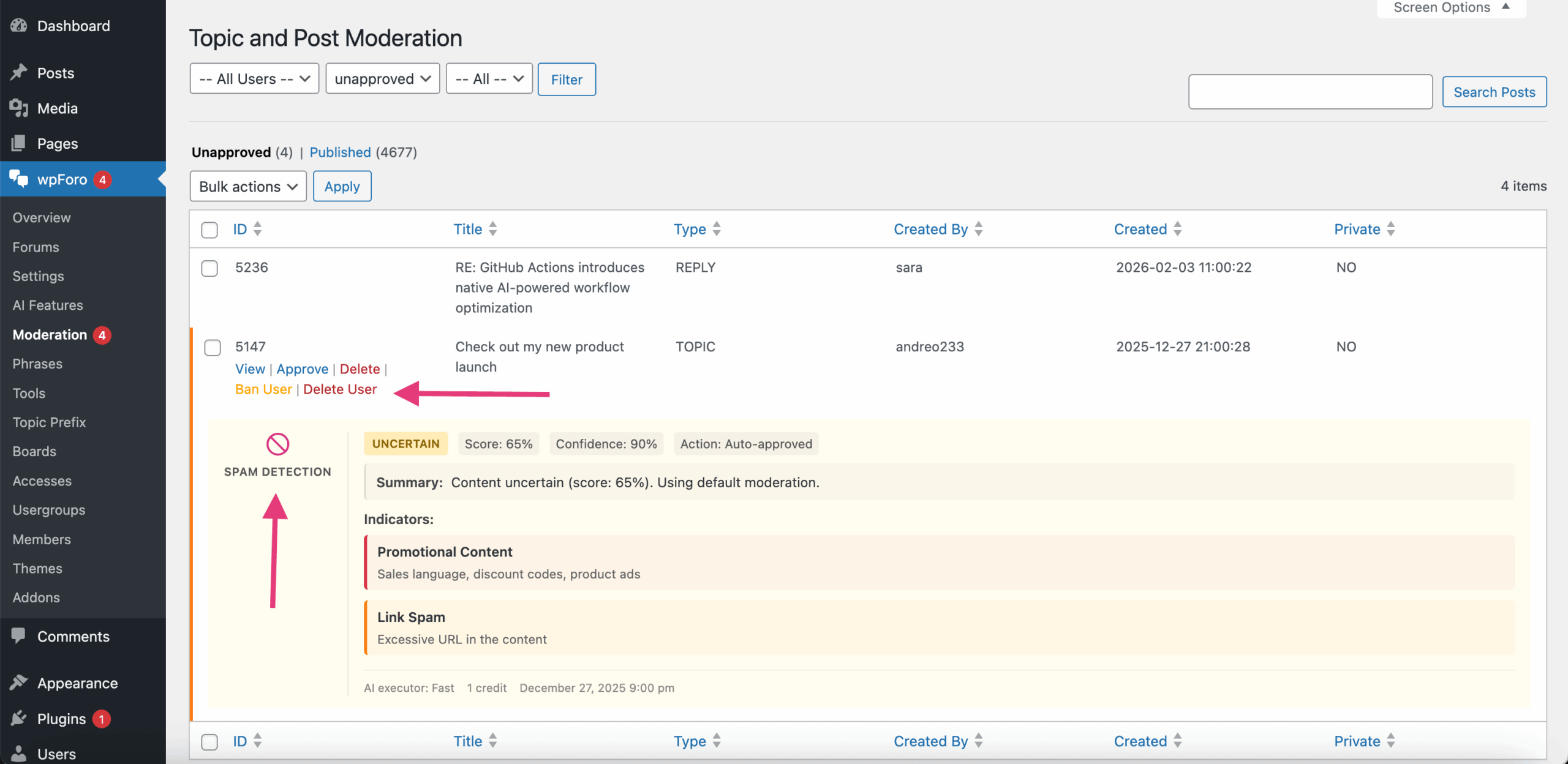 wpForo 论坛 6 wpForo 3 Spam Moderation small scaled