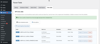 wpForo Tools Cron Jobs