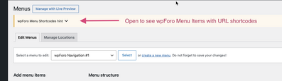wpForo Menu Shortcodes wpForo Menu Shortcodes